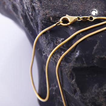 Kette 1mm Schlange rund glänzend 8K GOLD 42cm