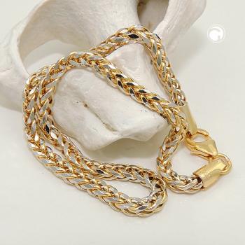 Armband 2,4mm Zopfkette bicolor 14Kt GOLD 19cm