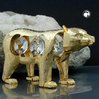 Tischdekoration Eisbär 90mm mit Glas-Steinen