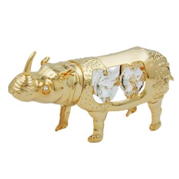 Tischdekoration Nashorn 96x47mm mit Glas-Steinen