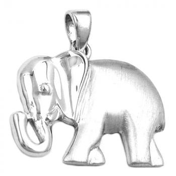 Anhänger 16x21mm Elefant matt-glänzend rhodiniert Silber 925