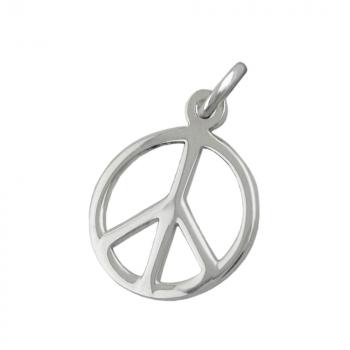 Anhänger 16mm Peace-Zeichen glänzend Silber 925