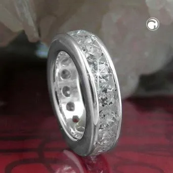 Anhänger 9x2mm Taufring mit Zirkonias Silber 925