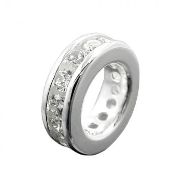 Anhänger 8x2mm Taufring mit Zirkonias Silber 925