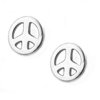 Ohrstecker Ohrring 45mm Peace/Friedens-Symbol Silber 925