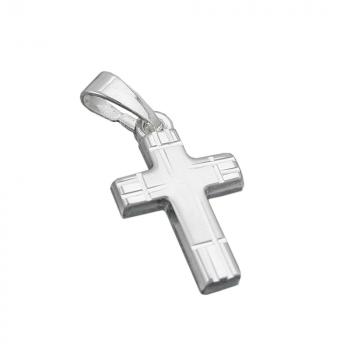 Anhänger 15x10mm Kreuz matt-diamantiert Silber 925