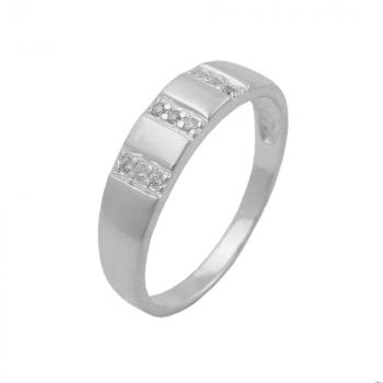 Ring 5mm mit 9x Zirkonias weiß seidenmatt Silber 925 Ringgröße 54
