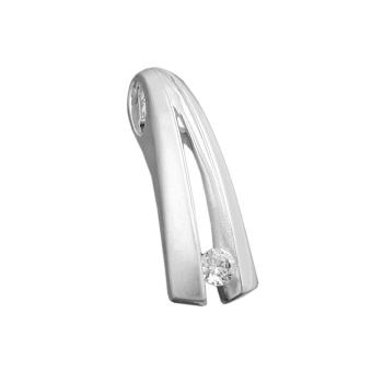 Anhänger 20,5x7mm mit Zirkonia mattiert Silber 925