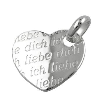 Anhänger 20x22mm Herz -Ich liebe Dich- Silber 925