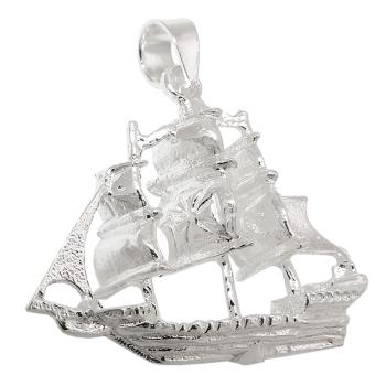 Anhänger 24x21x5mm großes Segelschiff Silber 925