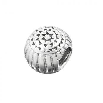 Anhänger 10x8mm Perle Bead antik geschwärzt rhodiniert Silber 925