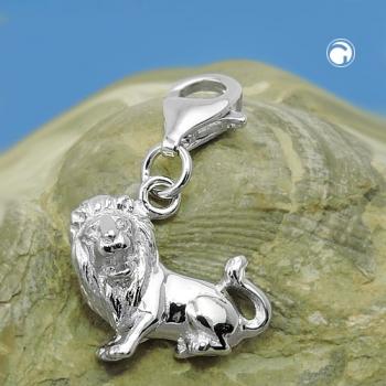 Anhänger 12x13mm Charm Löwe glänzend rhodiniert Silber 925