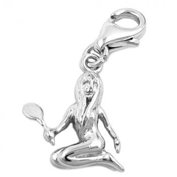 Anhänger 15x12mm Charm Jungfrau glänzend rhodiniert Silber 925