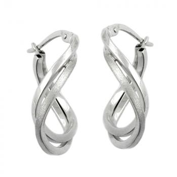 Creole 24x4mm oval mattiert rhodiniert Silber 925