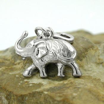 Anhänger 12x16mm Charm Elefant rhodiniert Silber 925