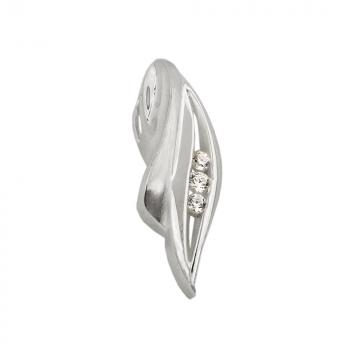 Anhänger 20x6mm Zirkonia matt-glänzend Silber 925