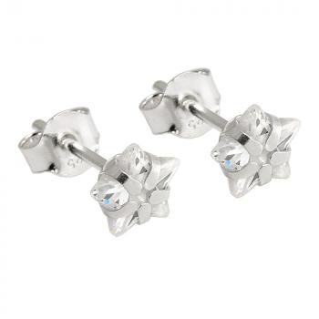 Ohrstecker Ohrring 6mm Stern Zirkonia weiß Silber 925