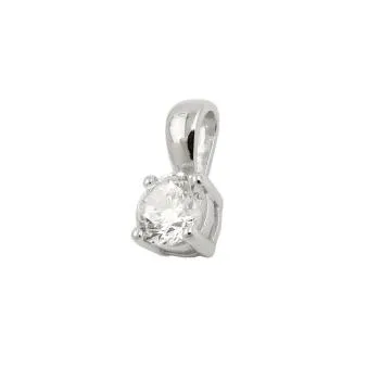 Anhänger 5mm Zirkonia rund in Krappenfassung Silber 925