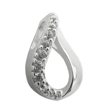 Anhänger 11x7mm Zirkonia glänzend Silber 925