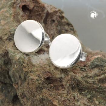 Ohrstecker Ohrring 8mm rund glänzend Silber 925