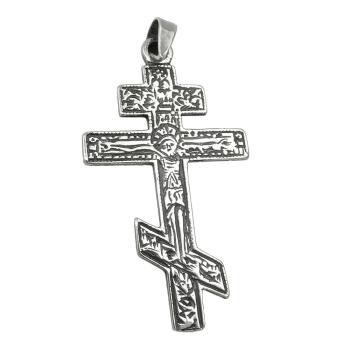 Anhänger 30x18mm russisch-orthodoxes Kreuz geschwärzt Silber 925