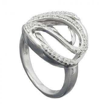 Ring 20mm mit vielen Zirkonias glänzend rhodiniert Silber 925 Ringgröße 56