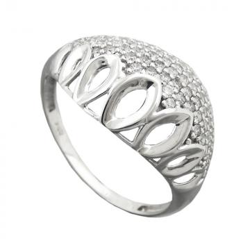 Ring 13mm mit vielen Zirkonias glänzend rhodiniert Silber 925 Ringgröße 55