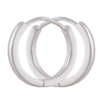 Creole Ohrring 15x19mm Klappscharnier glänzend Silber 925