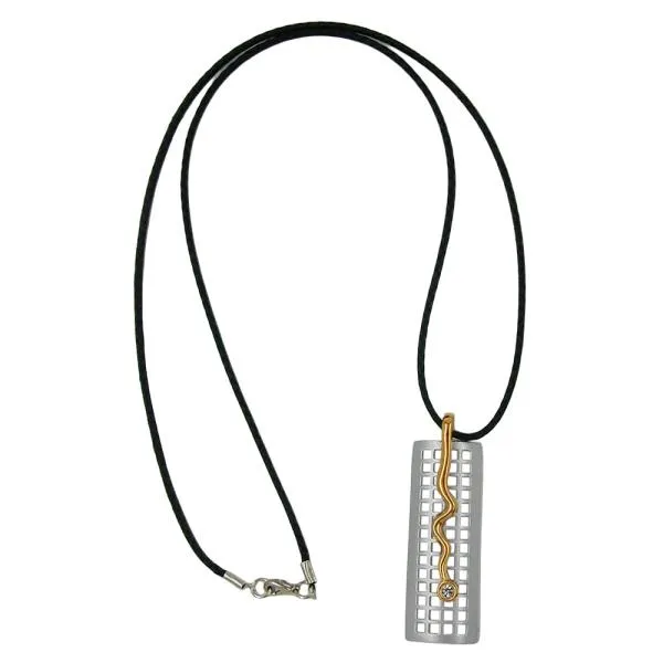 Kette 60x19mm Anhänger Metall Gitter mit Zickzack Glasstein kristall 70cm Kette 60x19mm Anhänger Metall Gitter mit Zickzack Glasstein kristall 70cm