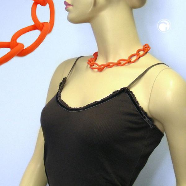 Kette Weitpanzer Kettenglieder Kunststoff apricot-matt 45cm Kette Weitpanzer Kettenglieder Kunststoff apricot-matt 45cm