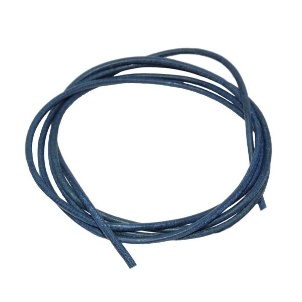 Lederband Rundschnur Rindleder 2mm blau gefärbt ca. 1m Lederband Rundschnur Rindleder 2mm blau gefärbt ca. 1m