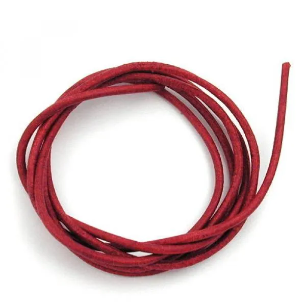 Lederband Rundschnur Rindleder 2mm rot gefärbt ca. 1m Lederband Rundschnur Rindleder 2mm rot gefärbt ca. 1m
