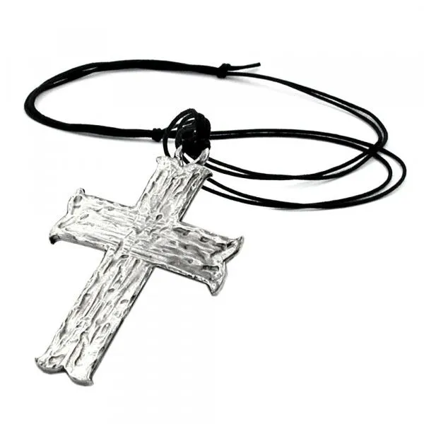 Kette 83x63mm Anhänger Zinn großes Kreuz 110cm Kette 83x63mm Anhänger Zinn großes Kreuz 110cm