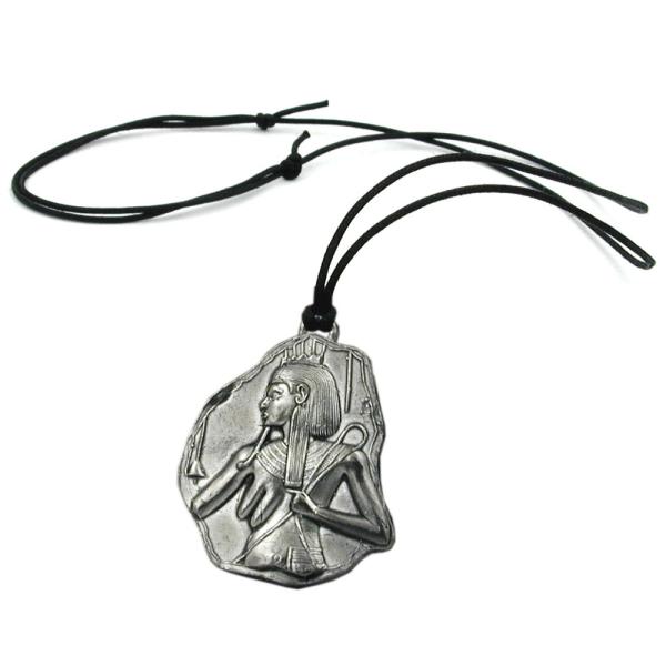 Kette 45x42mm Platte ägyptisches Relief Zinn-Anhänger 100cm Kette 45x42mm Platte ägyptisches Relief Zinn-Anhänger 100cm
