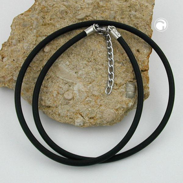 Rundschnur 4mm Vollgummikette Naturkautschuk Verschluss silberfarbig 60cm Rundschnur 4mm Vollgummikette Naturkautschuk Verschluss silberfarbig 60cm