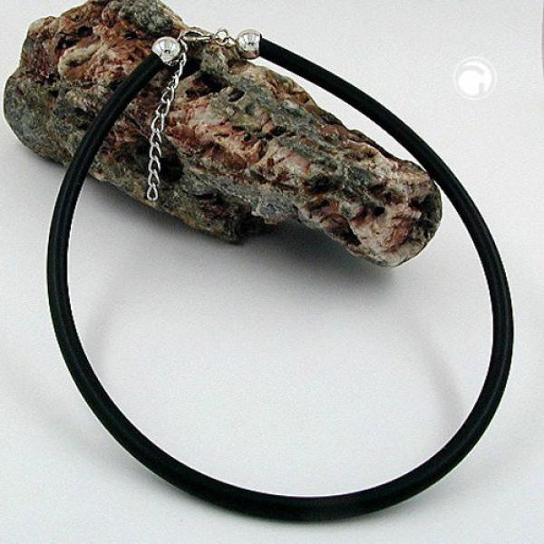 Rundschnur 6mm Vollgummikette Naturkautschuk Verschluss silberfarbig 40cm Rundschnur 6mm Vollgummikette Naturkautschuk Verschluss silberfarbig 40cm