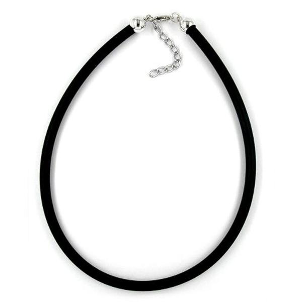 Rundschnur 6mm Vollgummikette Naturkautschuk Verschluss silberfarbig 60cm Rundschnur 6mm Vollgummikette Naturkautschuk Verschluss silberfarbig 60cm