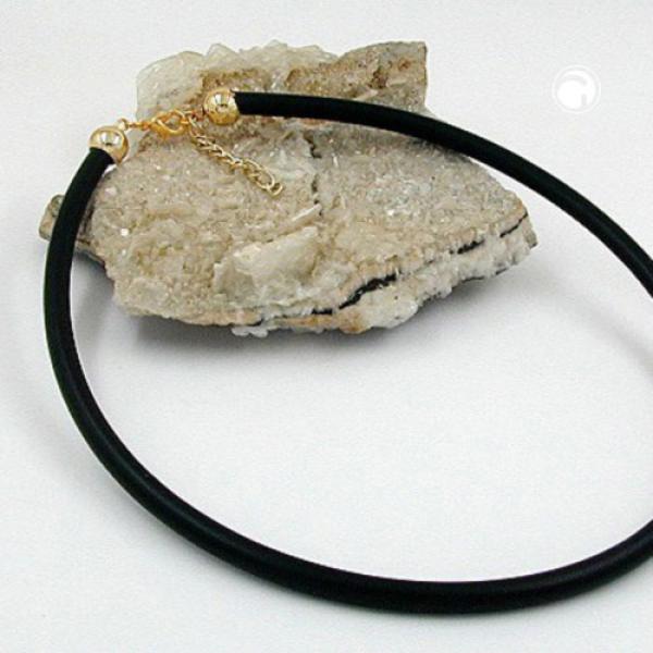 Rundschnur 6mm Vollgummikette Naturkautschuk Verschluss goldfarbig 40cm Rundschnur 6mm Vollgummikette Naturkautschuk Verschluss goldfarbig 40cm