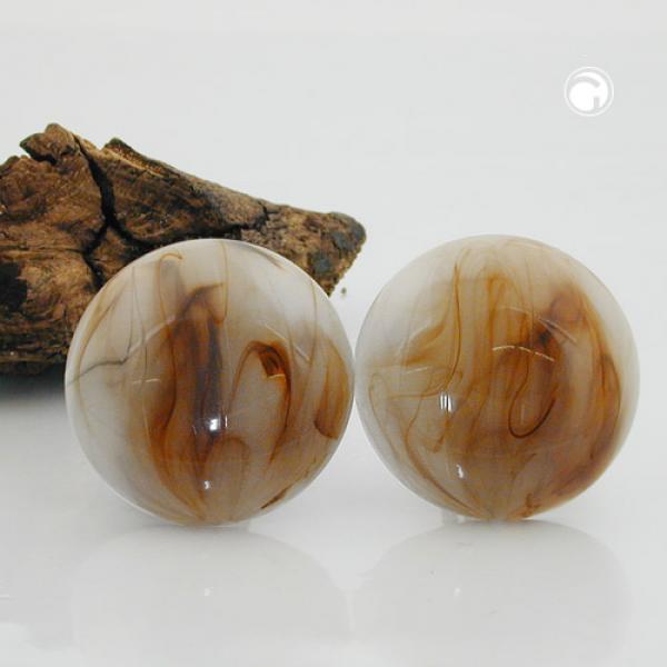 Clip Ohrring 30mm Riss braun-horn-marmoriert glänzend Kunststoff-Bouton Clip Ohrring 30mm Riss braun-horn-marmoriert glänzend Kunststoff-Bouton