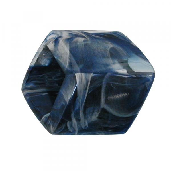 Tuchring 45x36x18mm Sechseck blau-marmoriert glänzend Kunststoff Tuchring 45x36x18mm Sechseck blau-marmoriert glänzend Kunststoff