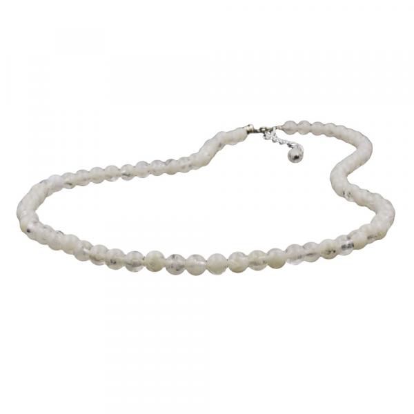 Kette 6mm Perle Kunststoff kristall-creme 45cm