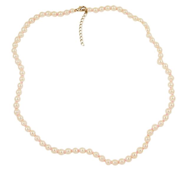 Kette 8mm Glasperlenkette geknotet cremefarben 65cm Kette 8mm Glasperlenkette geknotet cremefarben 65cm