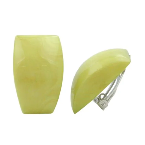 Clip Ohrring 27x17mm hellgrün-marmoriert glänzend Kunststoff-Bouton Clip Ohrring 27x17mm hellgrün-marmoriert glänzend Kunststoff-Bouton