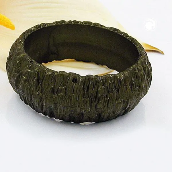 Armreif 87x28mm Borke oliv-metallic Armreif 87x28mm Borke oliv-metallic
