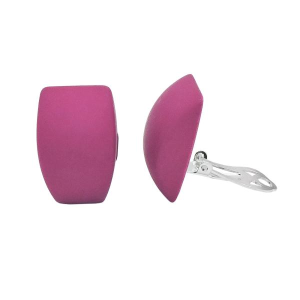 Clip Ohrring 27x17mm Trapez pink matt Kunststoff-Bouton Clip Ohrring 27x17mm Trapez pink matt Kunststoff-Bouton