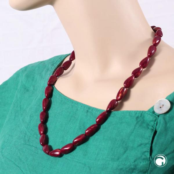 Kette 20x10mm Winkelperle Kunststoff bordeaux-goldfarben marmoriert glänzend 60cm Kette 20x10mm Winkelperle Kunststoff bordeaux-goldfarben marmoriert glänzend 60cm