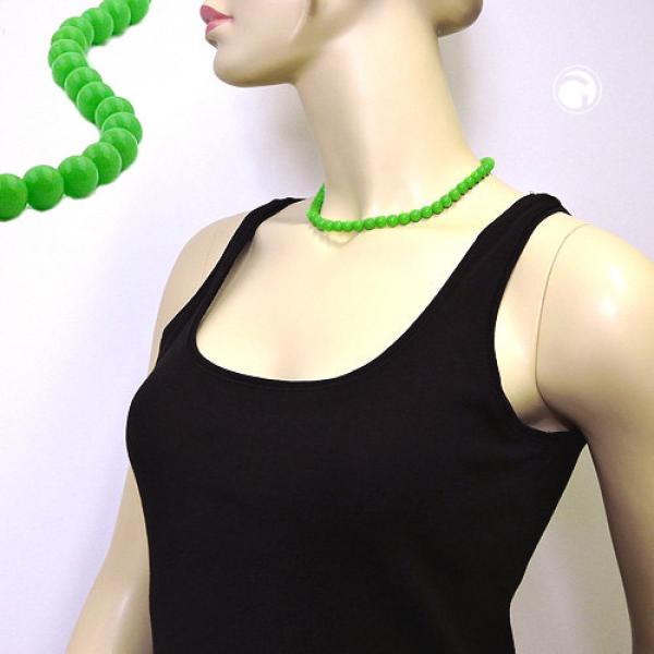 Kette 8mm Kunststoffperlen hellgrün-glänzend 40cm Kette 8mm Kunststoffperlen hellgrün-glänzend 40cm