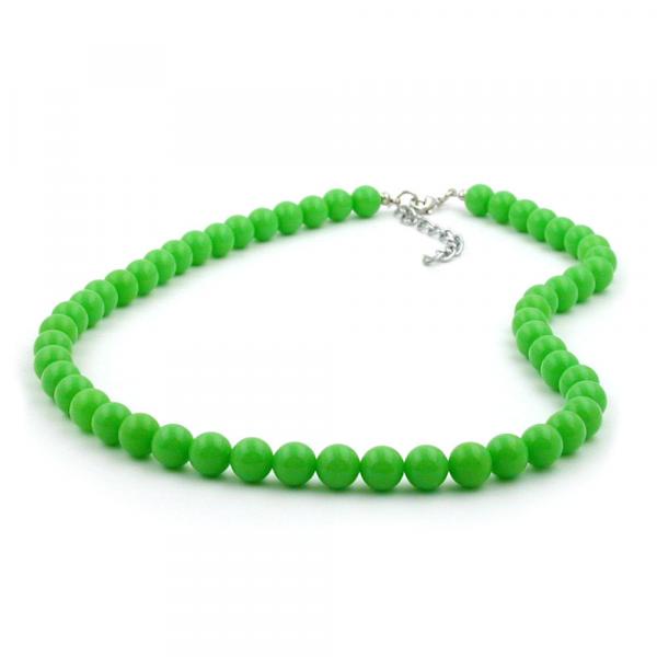 Kette 8mm Kunststoffperlen hellgrün-glänzend 40cm Kette 8mm Kunststoffperlen hellgrün-glänzend 40cm