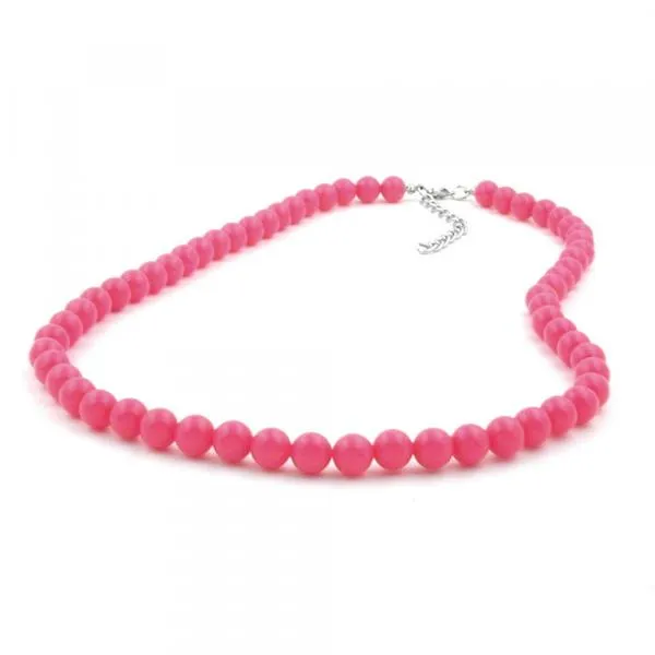 Kette 8mm Kunststoffperlen rosa-pink-glänzend 40cm Kette 8mm Kunststoffperlen rosa-pink-glänzend 40cm