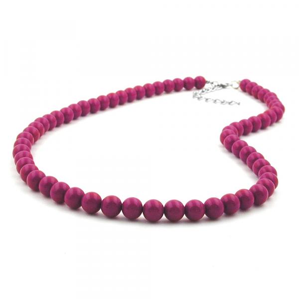 Kette 8mm Kunststoffperlen beere-violett-glänzend 42cm Kette 8mm Kunststoffperlen beere-violett-glänzend 42cm